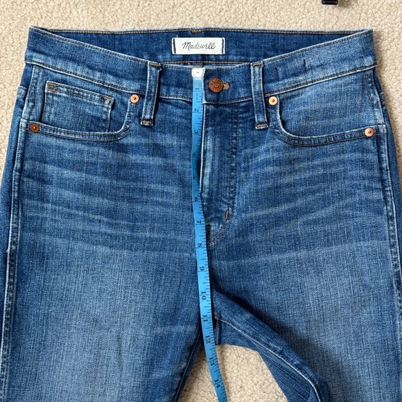 Madewell Jeans 10" Inch High Rise Skinny Raw Hem Medium Wash Stretch Size 29 - Picture 8 of 14